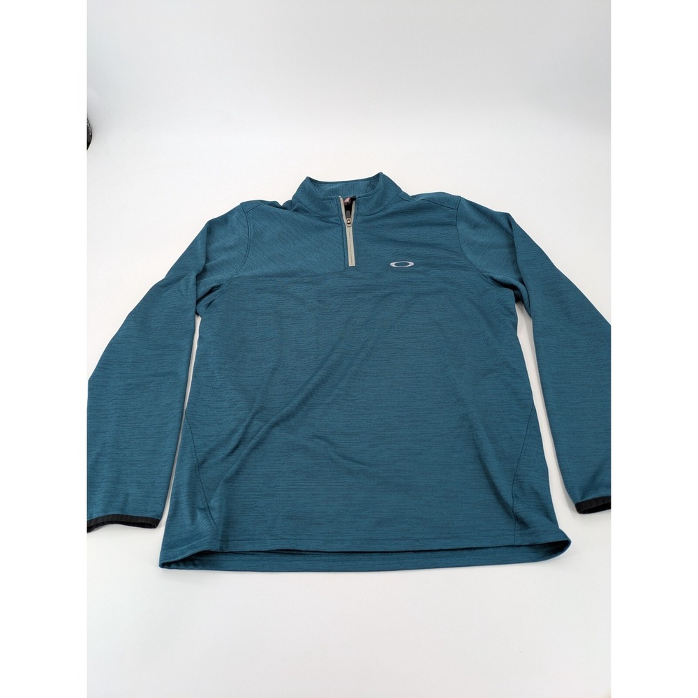 Oakley 1/4 Zip Pullover Men's Size Medium‎ Teal Blue Long Sleeve Hydrolix Active